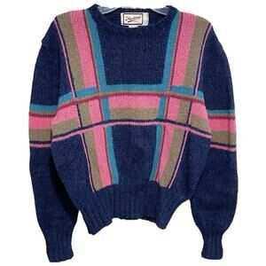 Vintage 70s Merona Sport Oversized Icelandic Wool Knit Sweater Size Medium Retro